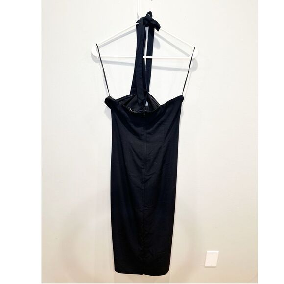 Abercrombie and fitch knot front halter midi dress black - Picture 4 of 5